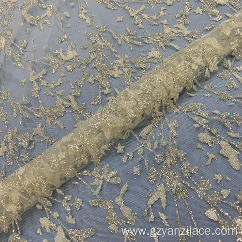 Ivory Floral Glitter Lace